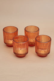 Nurture India Fluted Glass Amber Tealight Holder