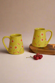 Nurture India Beverage Mug Yellow Garden Bloom Design Single 8-oz