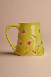 Nurture India Beverage Mug Yellow Garden Bloom Design Single 8-oz