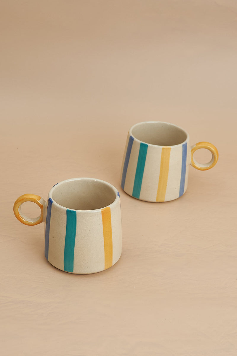 Nurture India Bright Striped Large Mug 15-oz