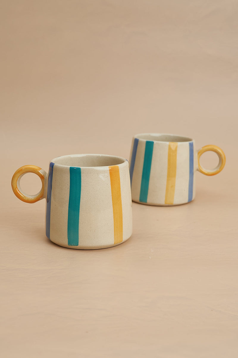 Nurture India Bright Striped Large Mug 15-oz
