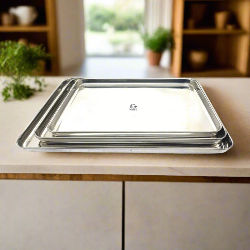 Stainless Steel Glossy-finish Serving Trays – Serving Tray