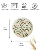 Nurture India Olive Leaf Ceramic Plate Cup