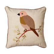 Nurture India on Tree Embroidered Cushion Cover 16x 16-Inch