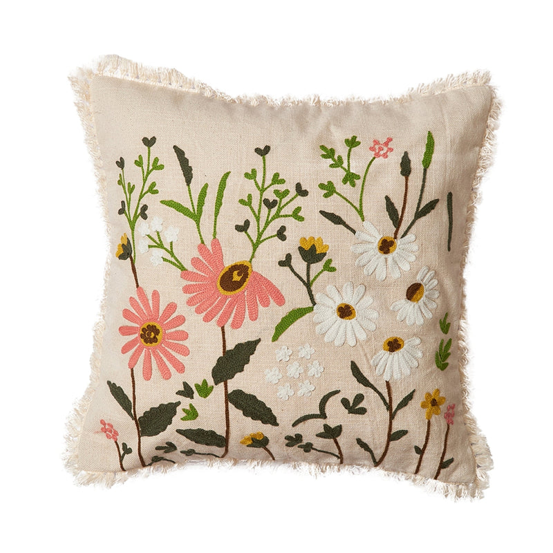 Nurture India Garden Flowers Cotton Cushion Cover