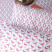 local-kala-pink-penguin-handblock-bedsheet-108x108-inches