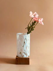 Nurture India Antique Flat Glass Vase White