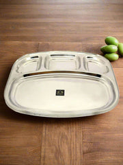 Stainless-Steel rectangle-shaped Bhojan Thali – Kitchen Utensil