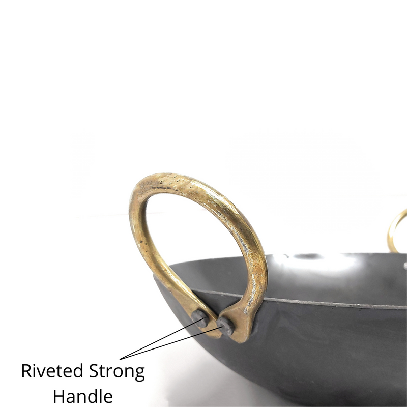 Pure Traditional Black Iron Kadhai – Cooking Wok