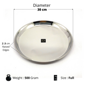 Stainless Steel Plates with Glossy Outer Finish - Set for Lunch/Dinner – Kitchen Utensil