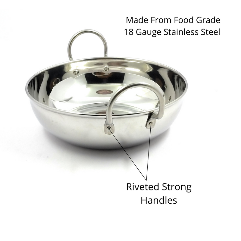 Stainless Steel Induction-base Kadhai/Wok