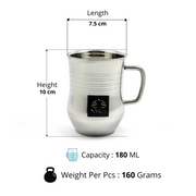 Stainless-Steel Glossy Ringer Finish Riveted Handle Cup – Kitchen Utensil