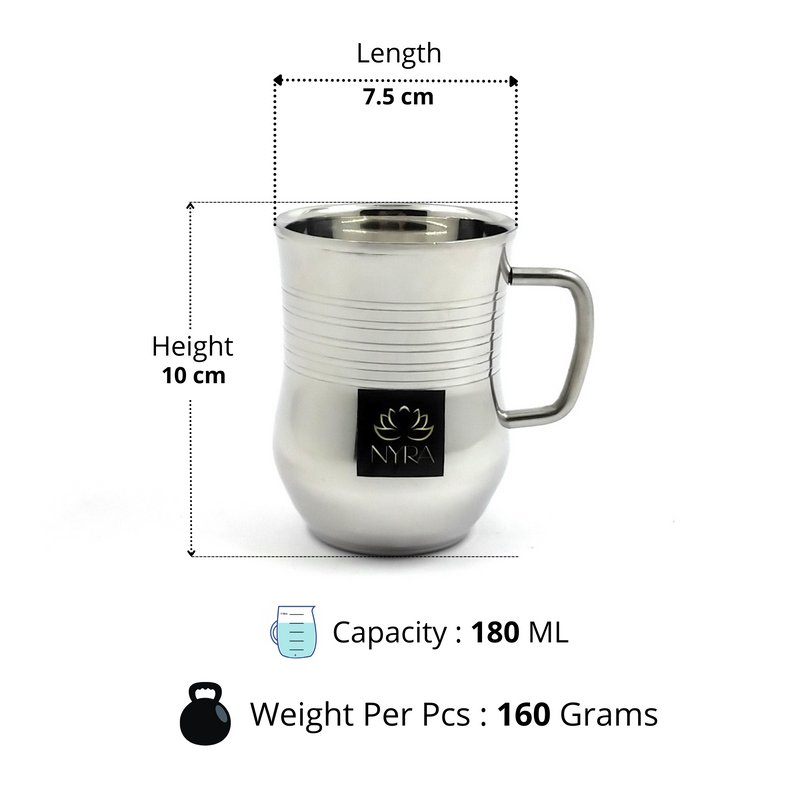Stainless-Steel Glossy Ringer Finish Riveted Handle Cup – Kitchen Utensil