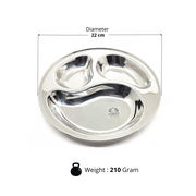 Stainless Steel 3-Compartment Dinner Plates – Kitchen Utensil