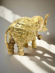 Handcrafted Pure Brass Elephant Figurine with Bell – Kitchenware
