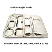 Stainless-Steel Apple shaped 5 in 1 divided compartment Bhojan Thali – Kitchen Utensil