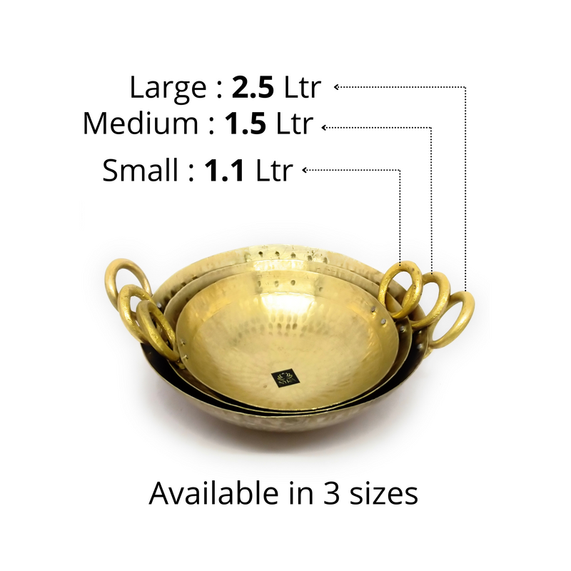 Traditional Brass Hammered Kadhai/Wok – Cooking Wok