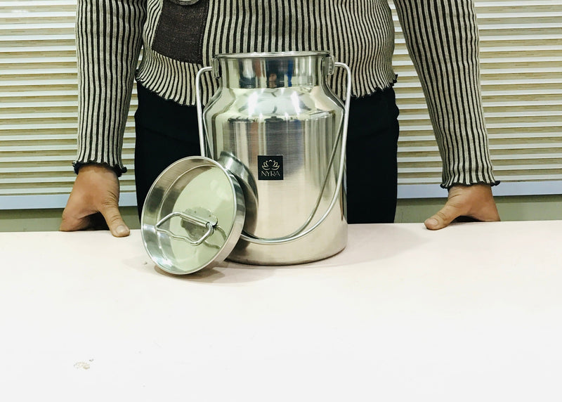 Premium Stainless Steel Milk & Oil Container with Lid  – Storage Container
