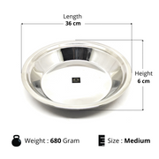 Stainless Steel Solid Parat for Dough/Flour Kneading - Heavy Gauge Atta Parat – Kitchen Utensil