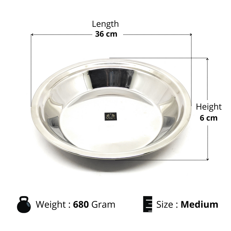 Stainless Steel Solid Parat for Dough/Flour Kneading - Heavy Gauge Atta Parat – Kitchen Utensil