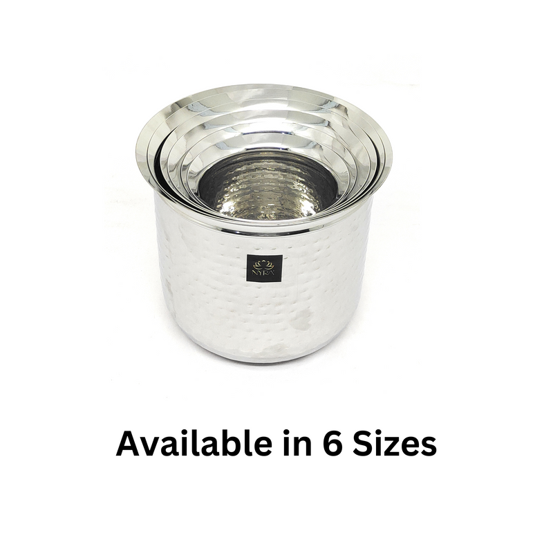 Premium Stainless Steel Hammered Deep Water Gunj - 6 Sizes – Kitchen Utensil