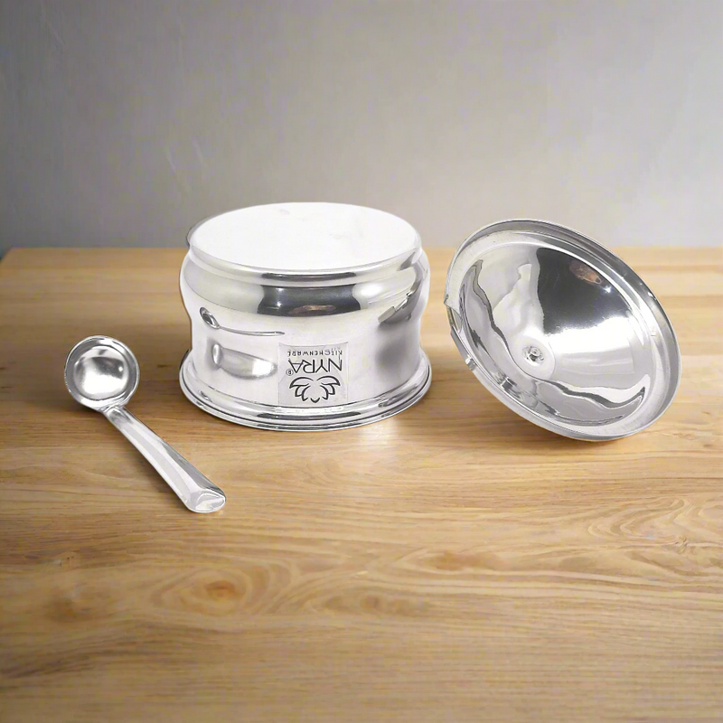 Stainless Steel Ghee Pot With Spoon – Cooking Spoon