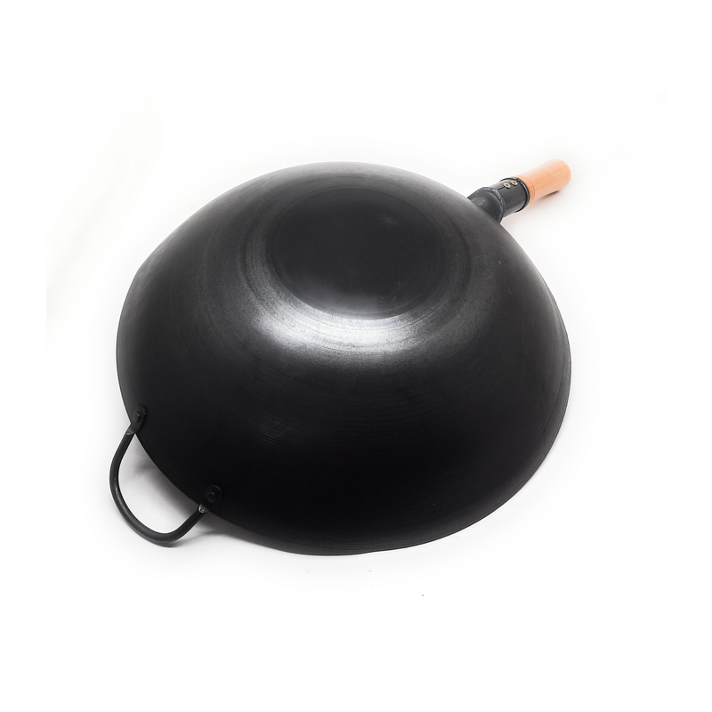Traditional Loha Kadhai (Iron Wok) with Wooden Handle – Cooking Kadhai
