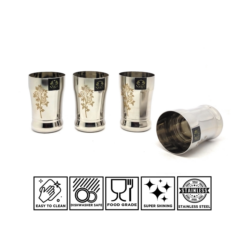 Stainless Steel Glass /Tumbler for Water 400 ML each – Drinking Tumbler