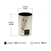 Stainless Steel Glass/Tumbler with Laser Floral Design – Drinking Tumbler