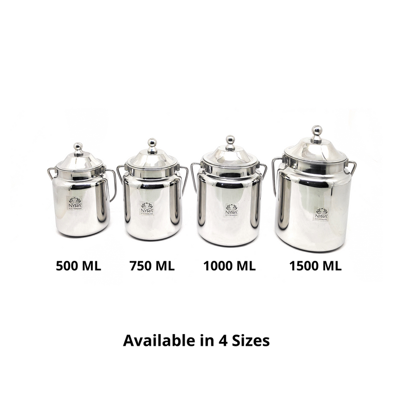 Stainless Steel Barni Milk Pot/Dolchi with Lid – Kitchen Utensil