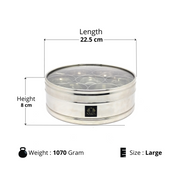 Nyra Stainless Steel Masaldani/Spice Box With See-Through Lid with 7 storing bowls – Serving Bowl