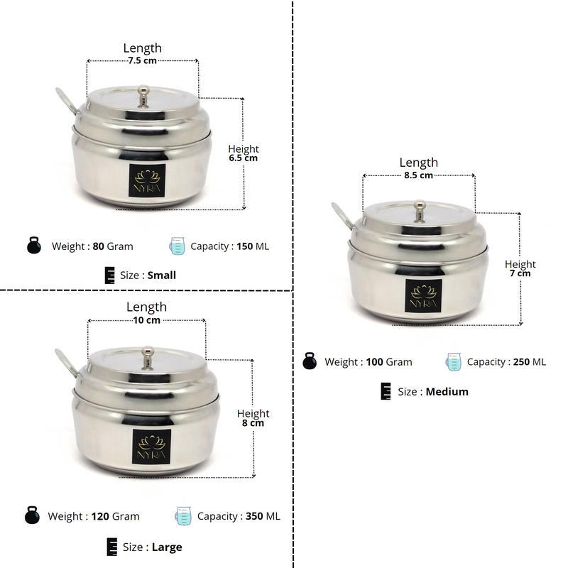 Stainless Steel Ghee Pot & Oil Container – Storage Container
