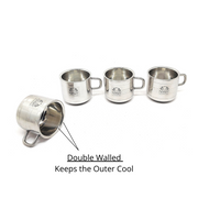 Stainless Steel Double-wall Mini/Piyali Tea Cup Set – Kitchen Utensil
