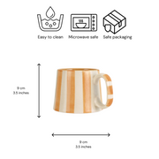 Nurture India Sandy Brown Stripe Coffee Cup 7-oz