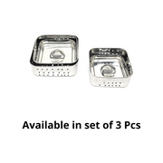  Stainless Steel Square Paneer Maker Set | Mould & Strainer with Top Press Lid