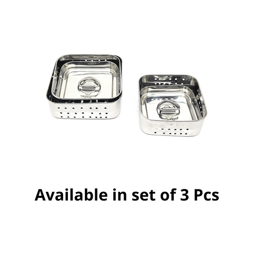  Stainless Steel Square Paneer Maker Set | Mould & Strainer with Top Press Lid