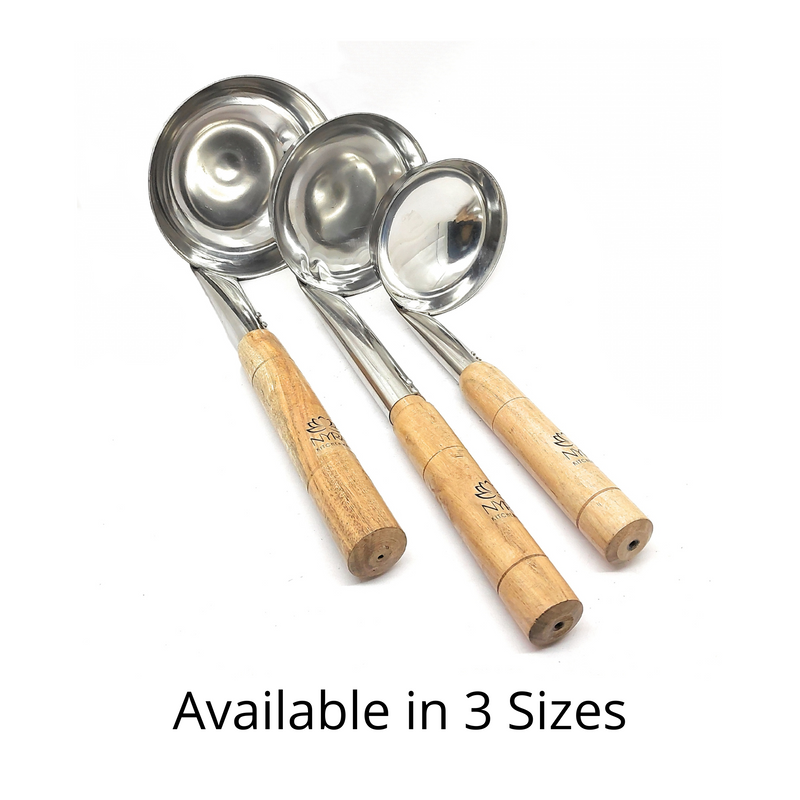 Stainless Steel Ladle with Wooden Handle – Serving Ladle