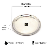 Stainless Steel Plates Set -  Heavy Gauge Quarter Plates