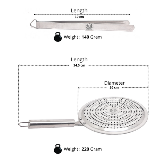 Stainless Steel Roaster and Steel Tong Combo – Kitchen Utensil