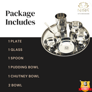 Stainless Steel Premium Thali/Dinner Set of 7-Pieces 