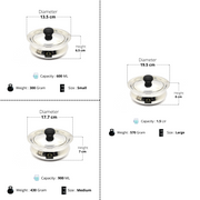 Stainless Steel Biryani Handis with Lid & PVC Knob – Cooking Handi