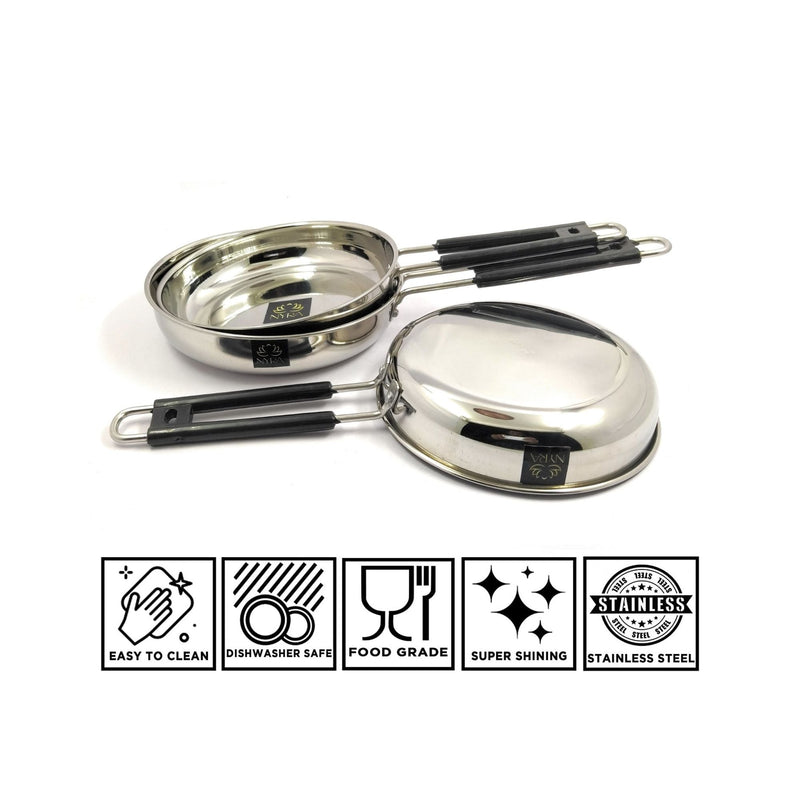 Stainless Steel Fry Pan with Riveted PVC Handle – Frying Pan