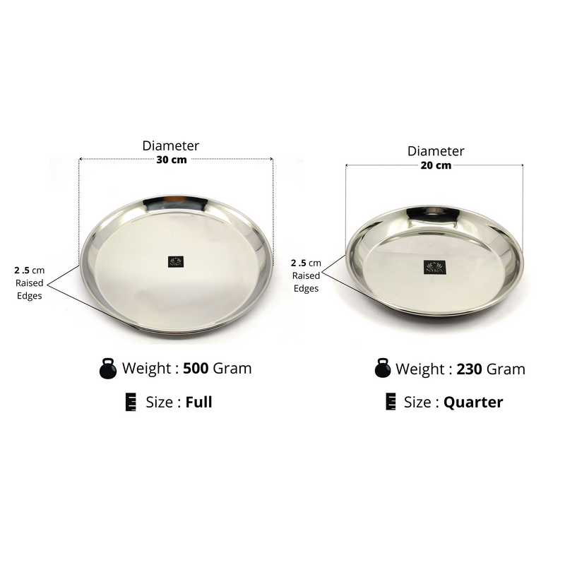 Stainless Steel Set of 12 Plates