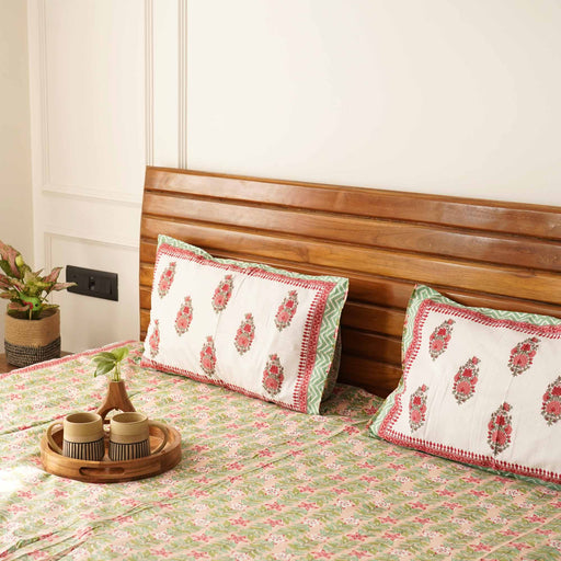 local-kala-anarkali-peach-flat-fitted-bedsheet-90x108-inches