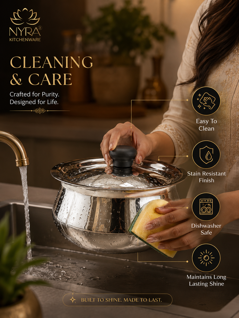 nyra-kitchenware-stainless-steel-serving-handi-with-lid-glossy-mirror-finish-serving-pot-curry-gravy-dal-sabzi-rice-biryani-serving-bowl-easy-grip-knob