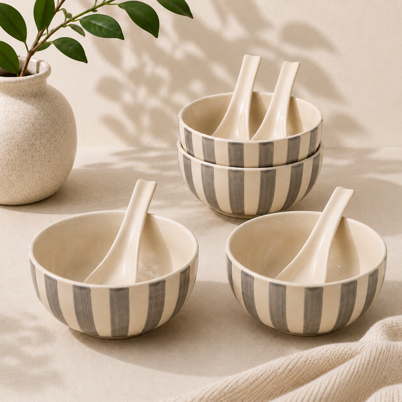 ceramic-kitchen-noir-ivory-stripe-soup-bowls-with-spoons