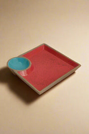 Nurture India Red Blue Chip Dip Platter