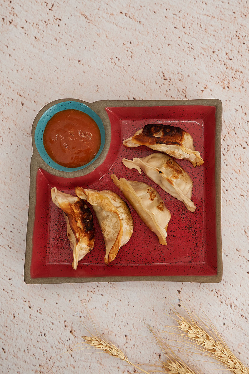 Nurture India Red Blue Chip Dip Platter