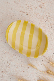Nurture India Pastel Yellow Stripe Ceramic Bowl
