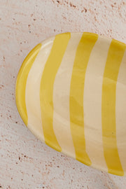 Nurture India Pastel Yellow Stripe Ceramic Bowl